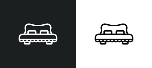 bed icon isolated in white and black colors. bed outline vector icon from furniture collection for web, mobile apps and ui.