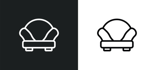 armchair icon isolated in white and black colors. armchair outline vector icon from furniture collection for web, mobile apps and ui.