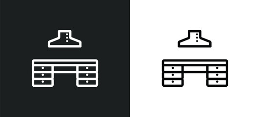 kitchen furniture icon isolated in white and black colors. kitchen furniture outline vector icon from furniture collection for web, mobile apps and ui.