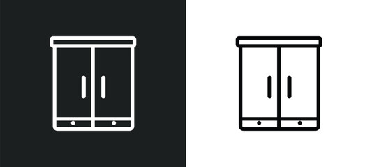wardrobe icon isolated in white and black colors. wardrobe outline vector icon from furniture collection for web, mobile apps and ui.