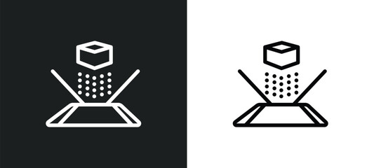 hologram icon isolated in white and black colors. hologram outline vector icon from future technology collection for web, mobile apps and ui.