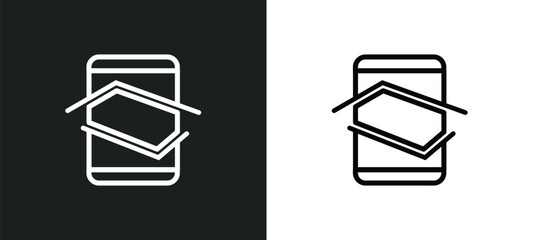 augmented reality icon isolated in white and black colors. augmented reality outline vector icon from future technology collection for web, mobile apps and ui.