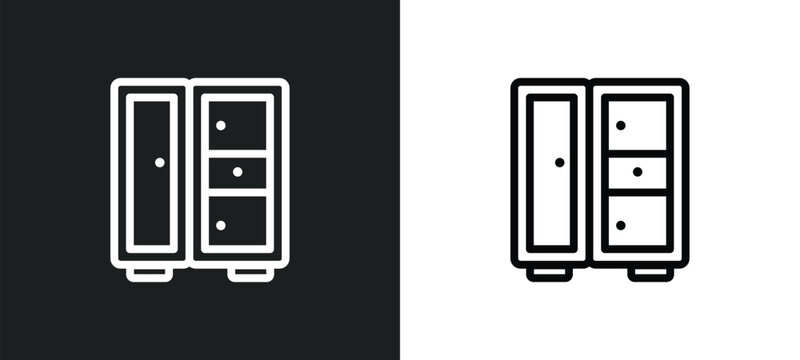 clo icon isolated in white and black colors. clo outline vector icon from furniture collection for web, mobile apps and ui.