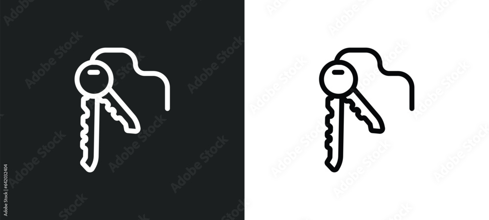 Poster key icon isolated in white and black colors. key outline vector icon from gdpr collection for web, m