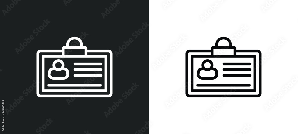 Poster id card icon isolated in white and black colors. id card outline vector icon from gdpr collection fo