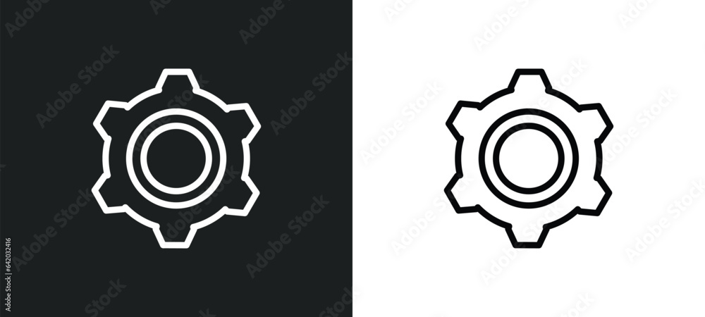 Poster gear icon isolated in white and black colors. gear outline vector icon from gdpr collection for web,