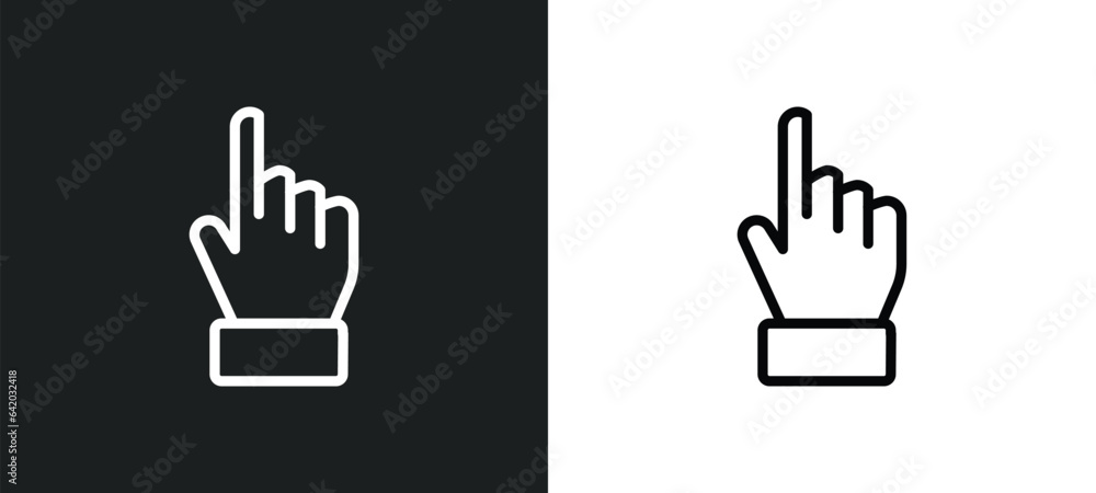 Poster finger icon isolated in white and black colors. finger outline vector icon from gdpr collection for 