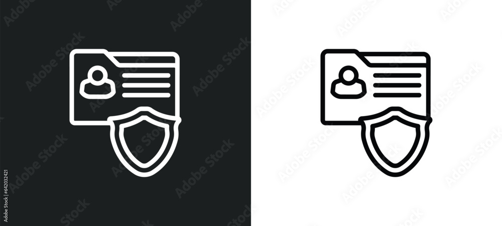 Poster portfolio icon isolated in white and black colors. portfolio outline vector icon from gdpr collectio