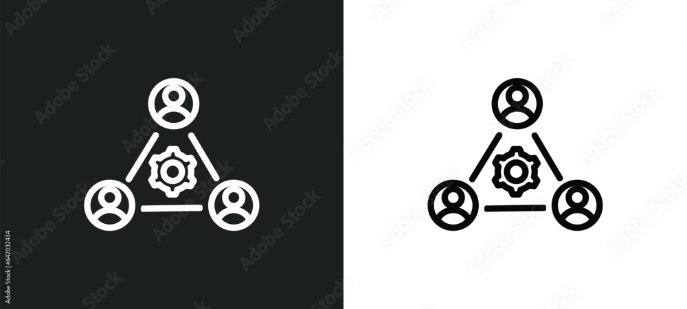 Poster cooperation icon isolated in white and black colors. cooperation outline vector icon from gdpr colle