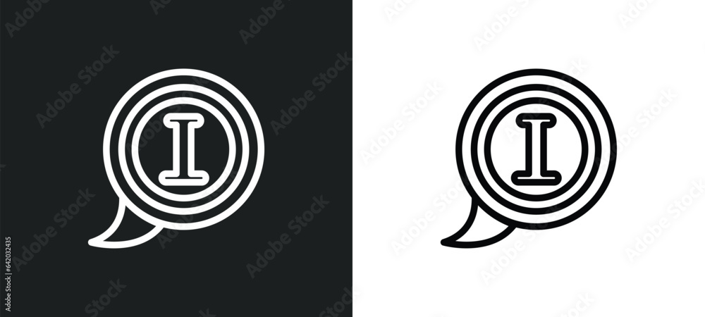 Aufkleber information icon isolated in white and black colors. information outline vector icon from gdpr colle