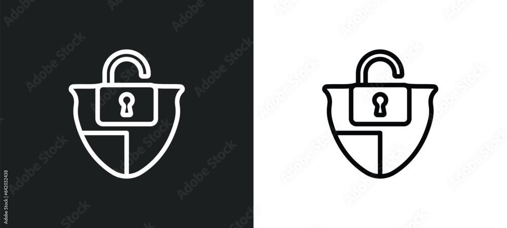 Poster protection icon isolated in white and black colors. protection outline vector icon from gdpr collect