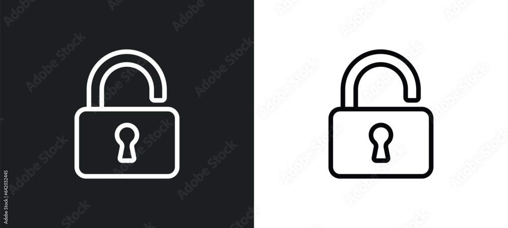 Poster lock icon isolated in white and black colors. lock outline vector icon from gdpr collection for web,
