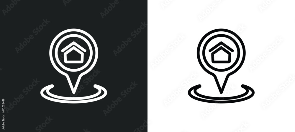 Poster address icon isolated in white and black colors. address outline vector icon from gdpr collection fo