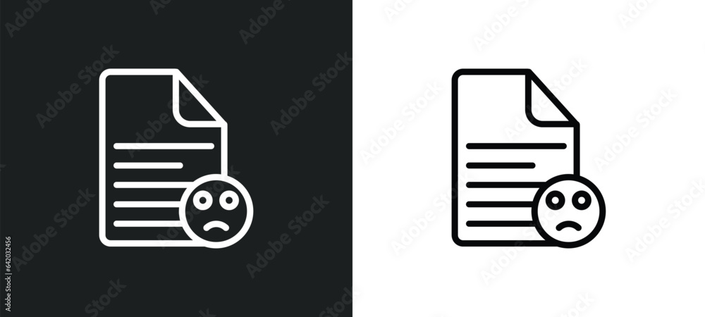 Poster complaint icon isolated in white and black colors. complaint outline vector icon from gdpr collectio