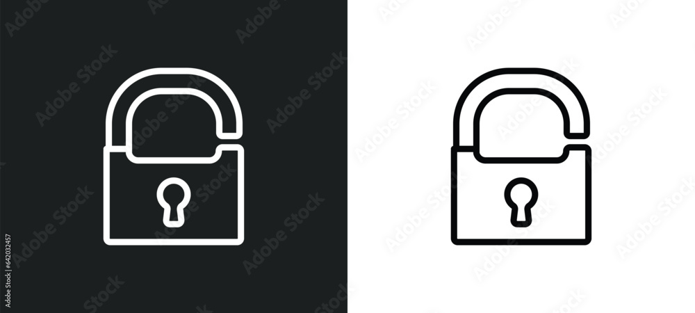 Poster padlock icon isolated in white and black colors. padlock outline vector icon from gdpr collection fo