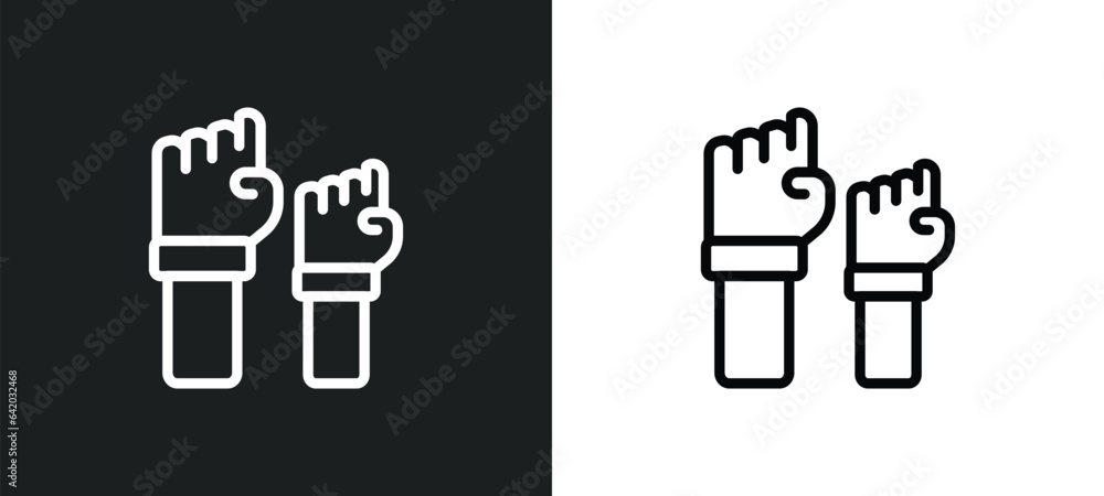 Aufkleber rights icon isolated in white and black colors. rights outline vector icon from gdpr collection for 