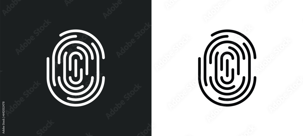Poster fingerprint icon isolated in white and black colors. fingerprint outline vector icon from gdpr colle