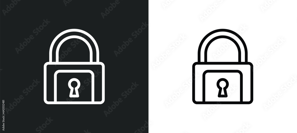 Aufkleber keylock icon isolated in white and black colors. keylock outline vector icon from gdpr collection fo
