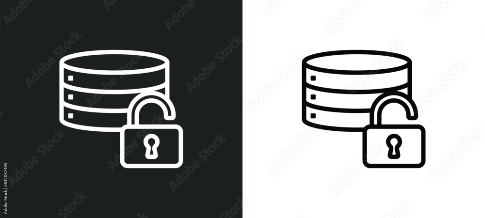 Poster data protection icon isolated in white and black colors. data protection outline vector icon from gd