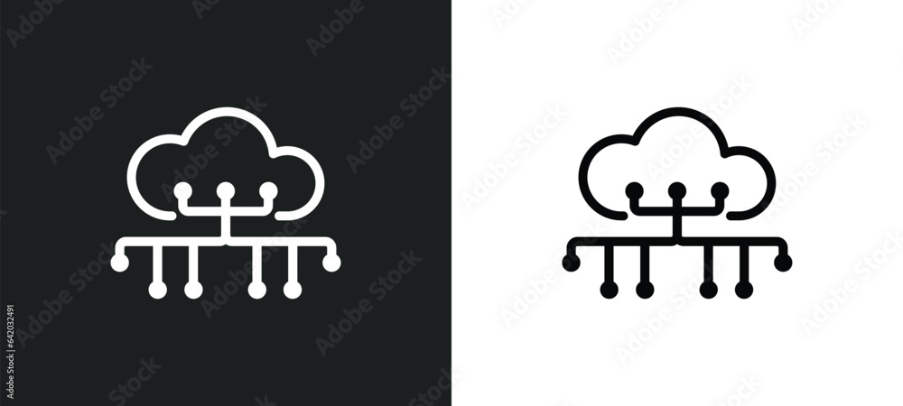 Poster internet of things icon isolated in white and black colors. internet of things outline vector icon f