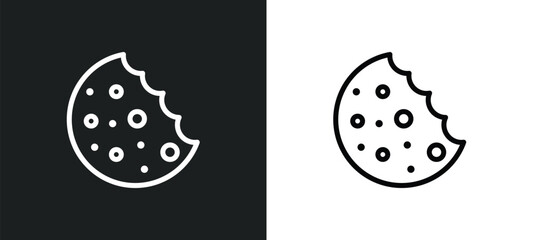 cookie icon isolated in white and black colors. cookie outline vector icon from gdpr collection for web, mobile apps and ui.
