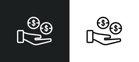 income icon isolated in white and black colors. income outline vector icon from gdpr collection for web, mobile apps and ui. - obrazy, fototapety, plakaty