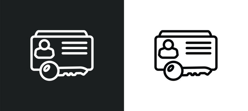 Right To Access Icon Isolated In White And Black Colors. Right To Access Outline Vector Icon From Gdpr Collection For Web, Mobile Apps And Ui.