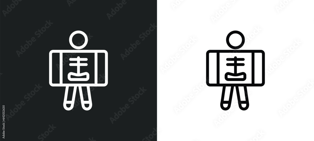 Poster x-ray icon isolated in white and black colors. x-ray outline vector icon from general collection for