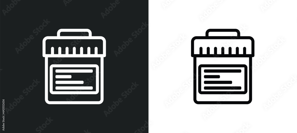 Poster urine test icon isolated in white and black colors. urine test outline vector icon from general coll