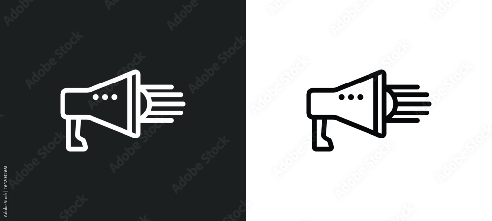 Poster agitation icon isolated in white and black colors. agitation outline vector icon from general collec