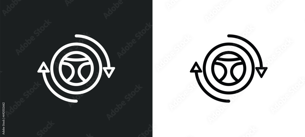 Aufkleber autopilot icon isolated in white and black colors. autopilot outline vector icon from general collec
