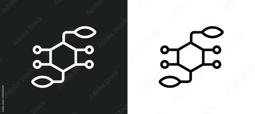 Aufkleber bio technology icon isolated in white and black colors. bio technology outline vector icon from gene