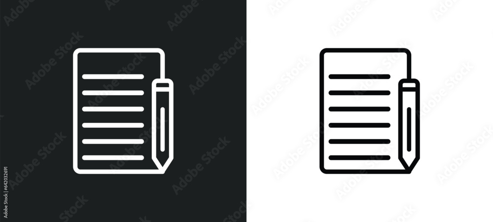 Poster copywriting icon isolated in white and black colors. copywriting outline vector icon from general co