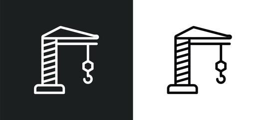 building crane icon isolated in white and black colors. building crane outline vector icon from general collection for web, mobile apps and ui.