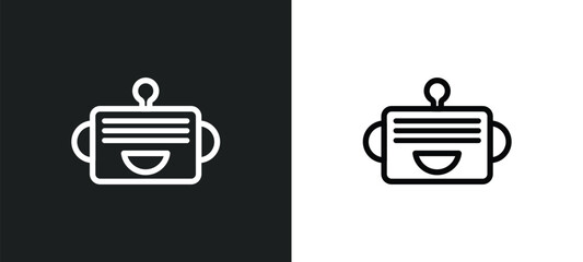 chat bot icon isolated in white and black colors. chat bot outline vector icon from general collection for web, mobile apps and ui.