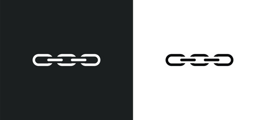 chain icon isolated in white and black colors. chain outline vector icon from general collection for web, mobile apps and ui.