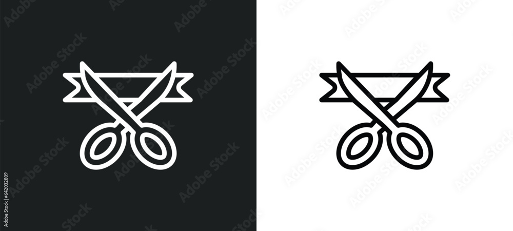 Aufkleber inauguration icon isolated in white and black colors. inauguration outline vector icon from general 