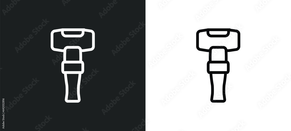 Poster sledgehammer icon isolated in white and black colors. sledgehammer outline vector icon from general 