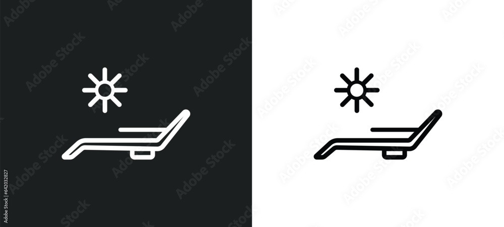 Poster deckchair icon isolated in white and black colors. deckchair outline vector icon from general collec