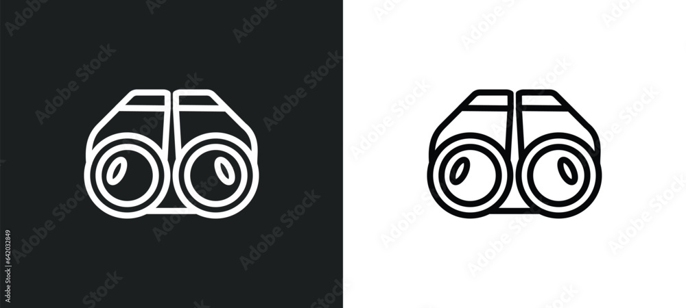 Aufkleber binocular icon isolated in white and black colors. binocular outline vector icon from general collec