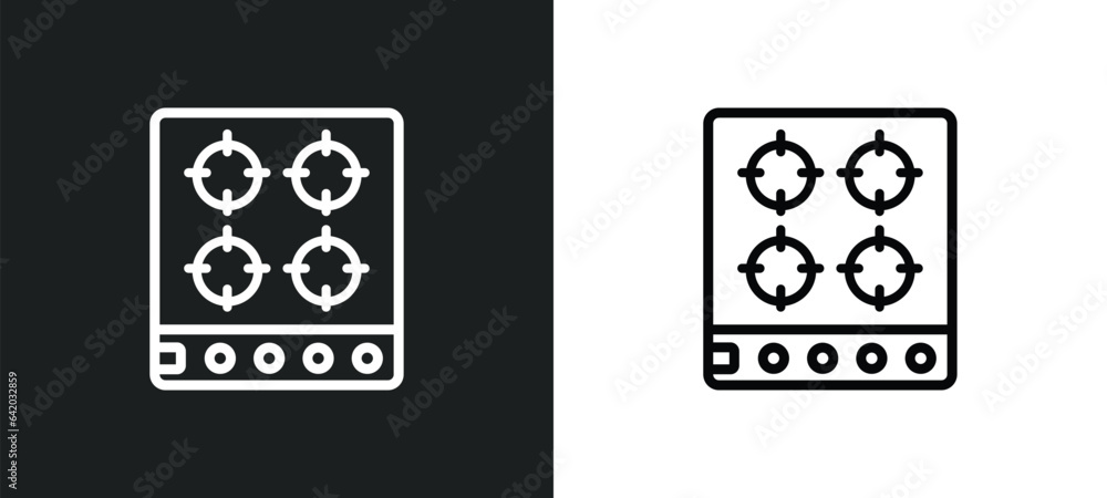 Poster hob icon isolated in white and black colors. hob outline vector icon from general collection for web