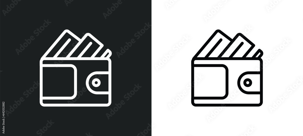Aufkleber card wallet icon isolated in white and black colors. card wallet outline vector icon from general co