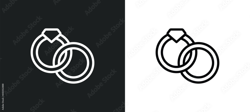 Poster interlocking rings icon isolated in white and black colors. interlocking rings outline vector icon f