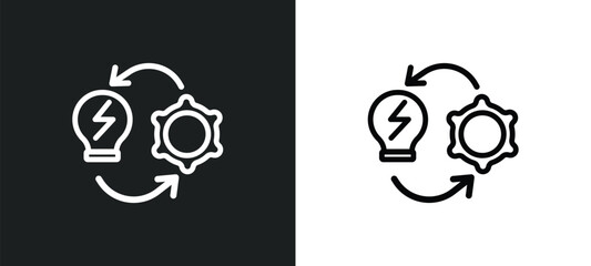 implementation icon isolated in white and black colors. implementation outline vector icon from general collection for web, mobile apps and ui.