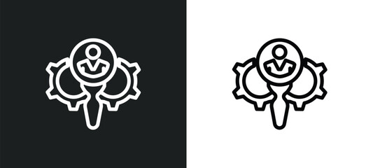 hr services icon isolated in white and black colors. hr services outline vector icon from general collection for web, mobile apps and ui.