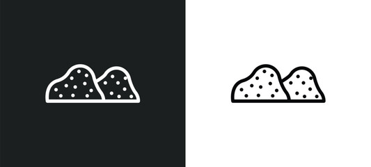 sand icon isolated in white and black colors. sand outline vector icon from general collection for web, mobile apps and ui.