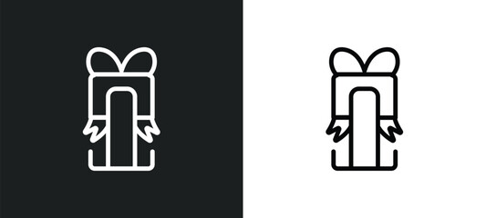 birthday present icon isolated in white and black colors. birthday present outline vector icon from general collection for web, mobile apps and ui.