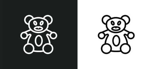 teddy bear with sleep hat icon isolated in white and black colors. teddy bear with sleep hat outline vector icon from general collection for web, mobile apps and ui.