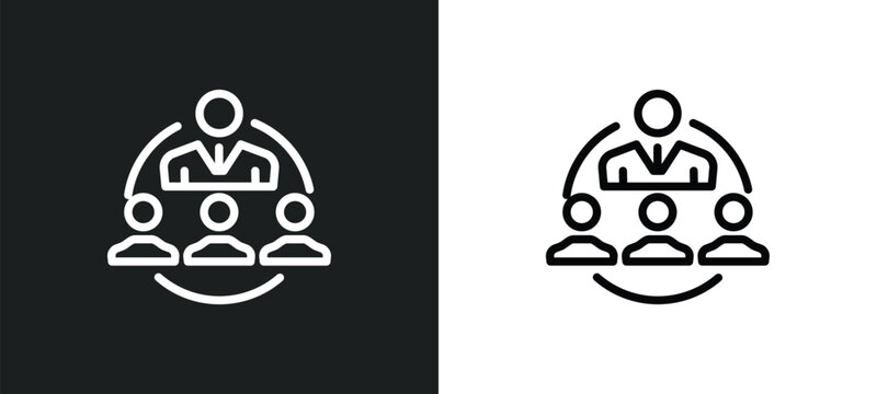 hr solutions icon isolated in white and black colors. hr solutions outline vector icon from general collection for web, mobile apps and ui.