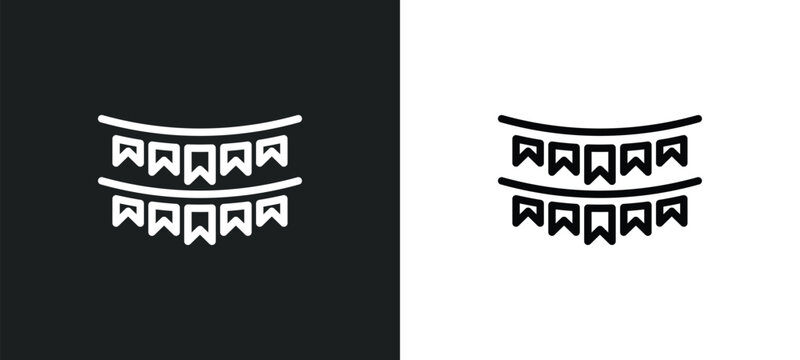 party decoration icon isolated in white and black colors. party decoration outline vector icon from general collection for web, mobile apps and ui.